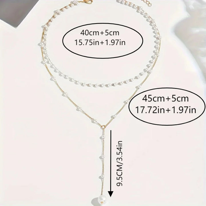 Lori Pearl Drop Layered Necklace
