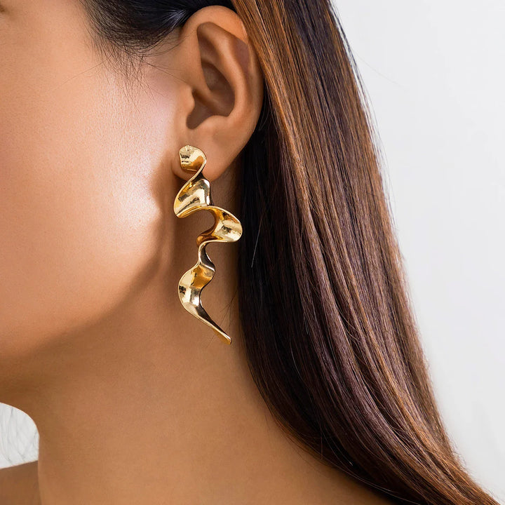 Giles Sculpted Drop Statement Earrings