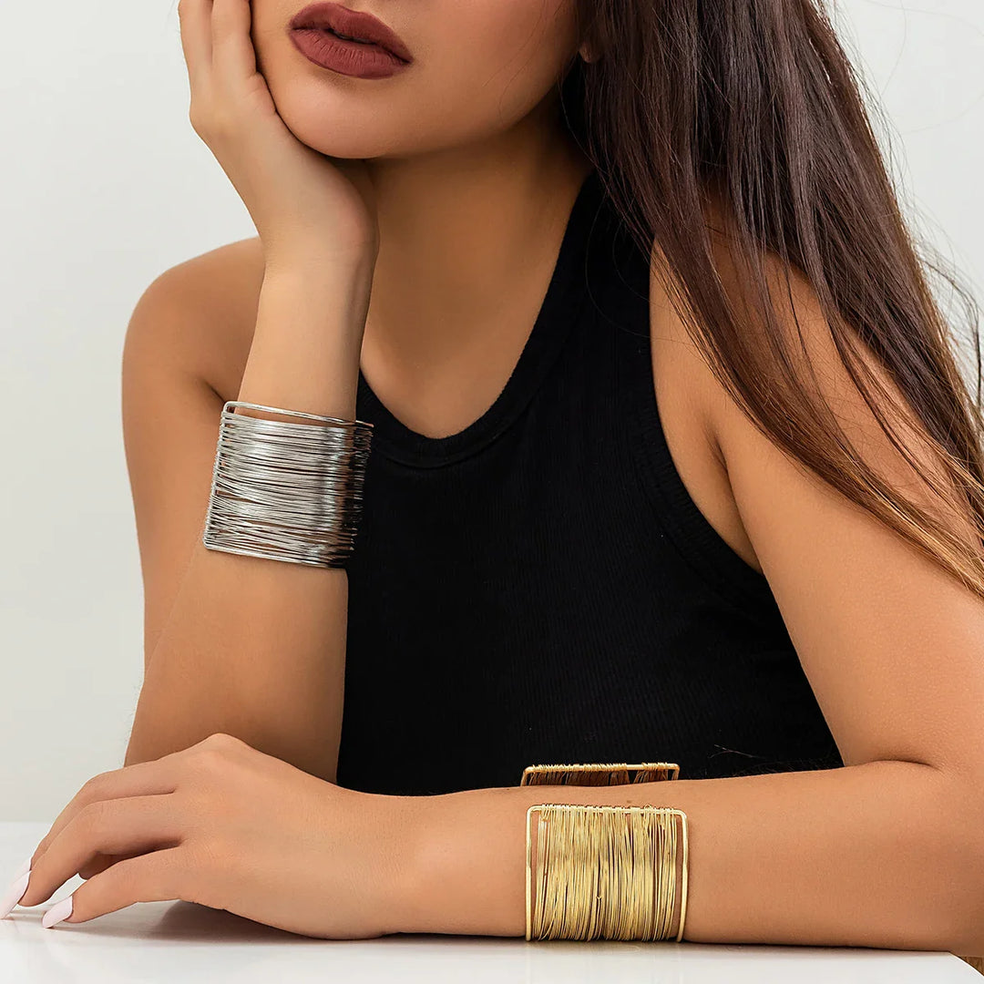 Lozano Wide Textured Cuff Bracelet