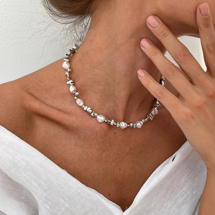 Velmira Pearl Beaded Choker Necklace