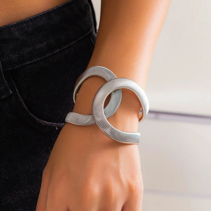 Trey Sculpted Link Cuff Bracelet