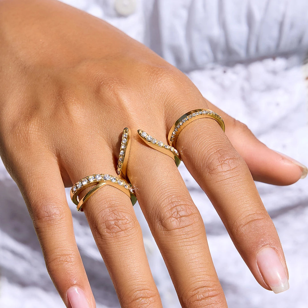 Virel X Shape Gold Ring