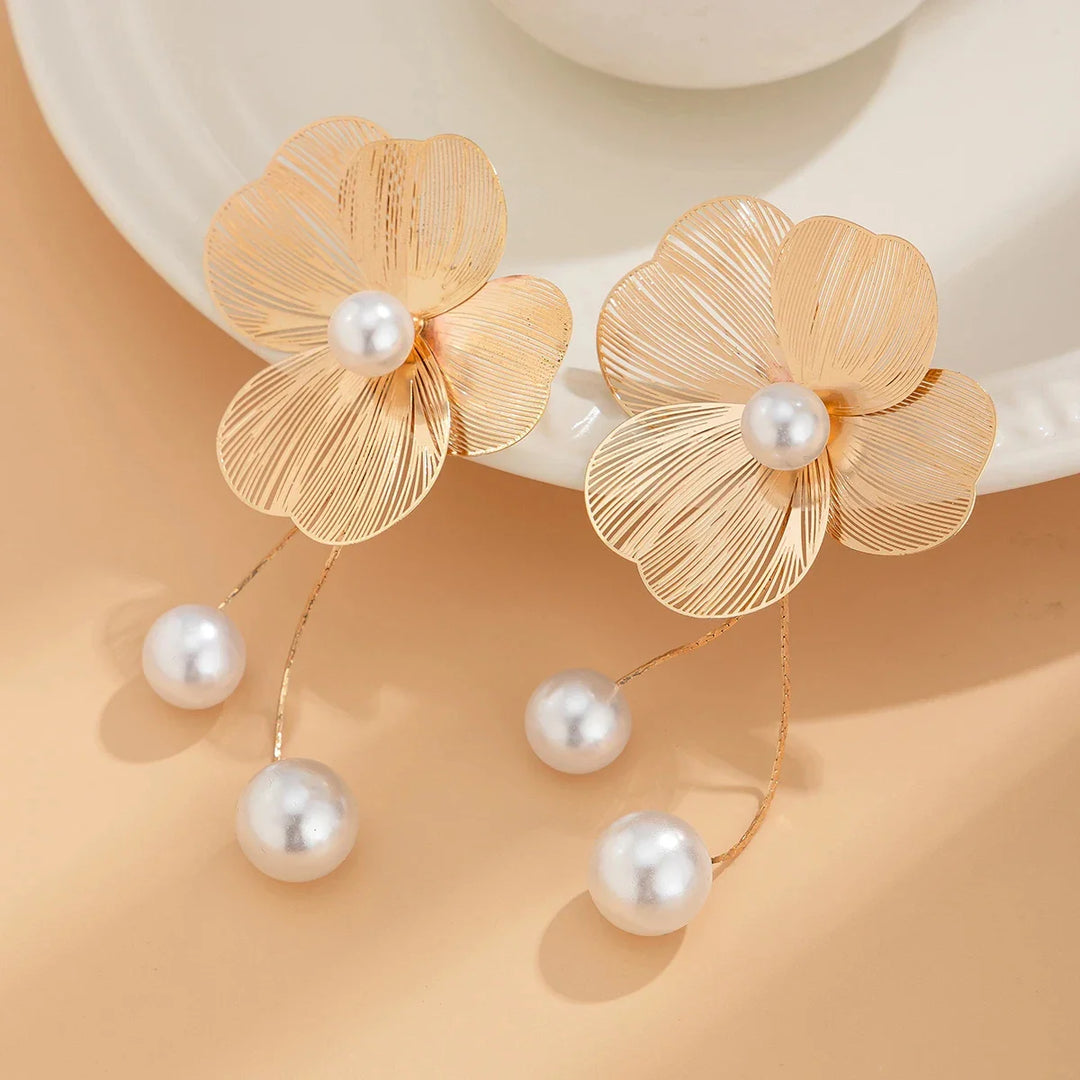 Randall Floral Pearl Drop Earrings