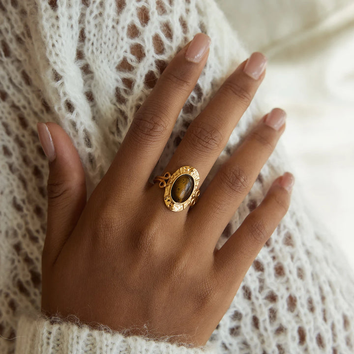 Zerina Tiger Eye Gold Ring
