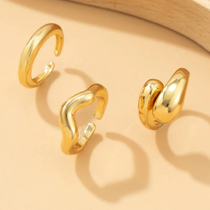 Hicks Sculpted Wave Ring Set