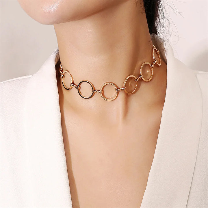 Nova Circle Link Choker Necklace