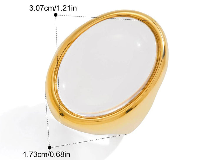 Lunara Clear Oval Crystal Ring