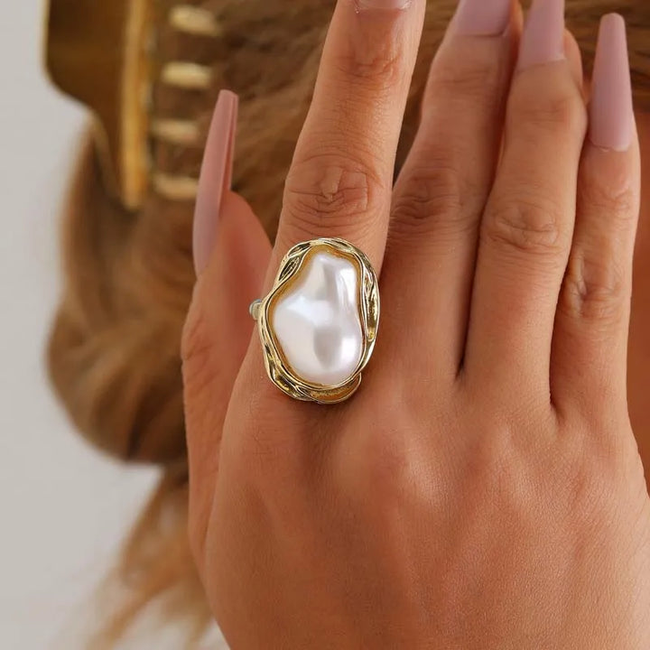 Aria Open Adjustable Pearl Ring