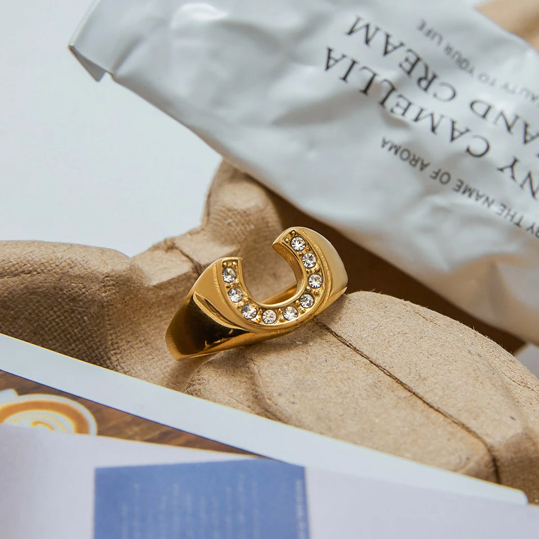 Orvyn U Shape Zircon Statement Ring