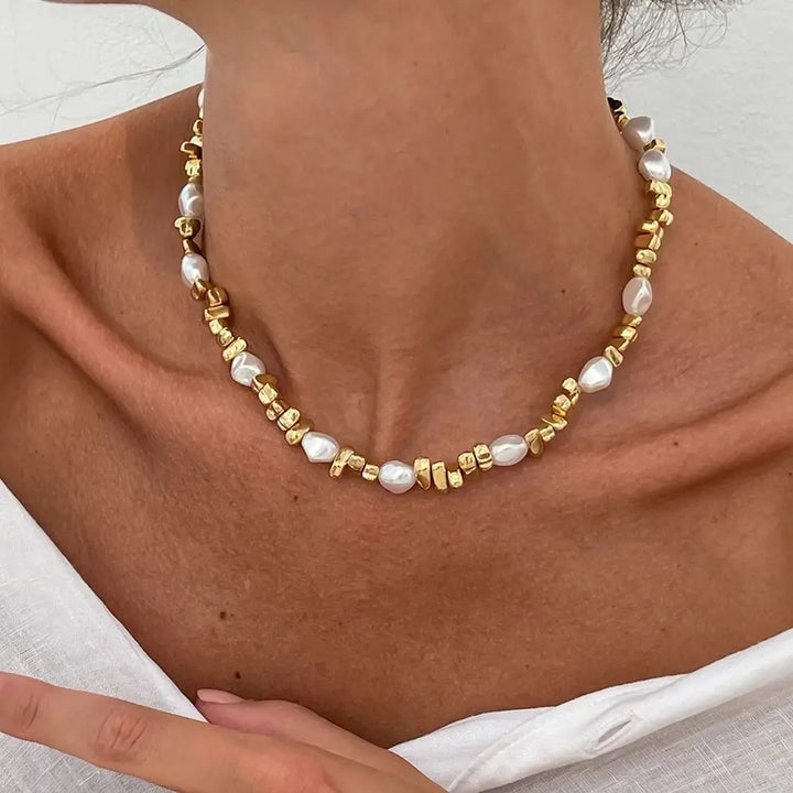 Velmira Pearl Beaded Choker Necklace