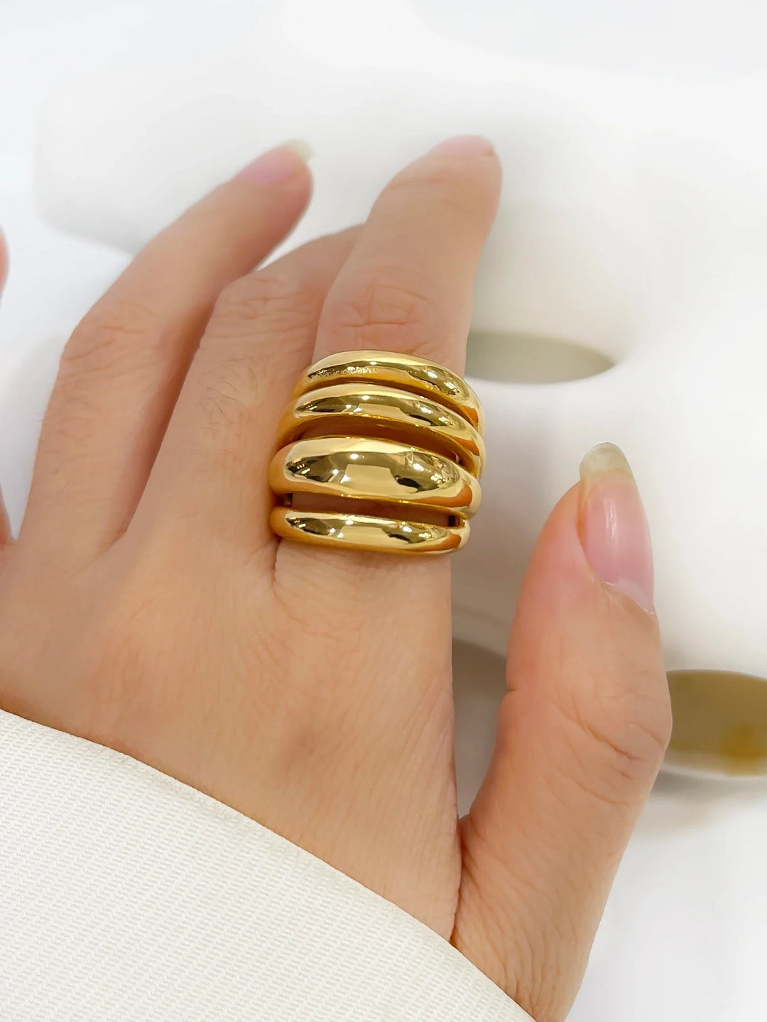 Gill Layered Band Statement Ring