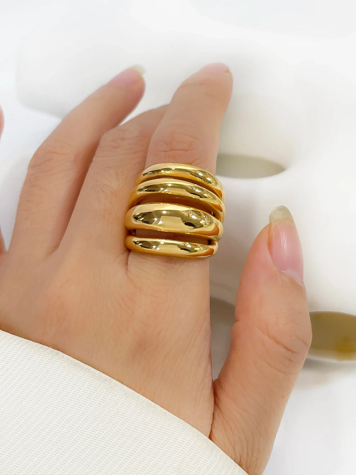 Gill Layered Band Statement Ring