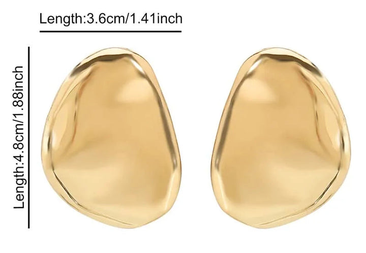 Vina Oval Geometric Stud Earrings
