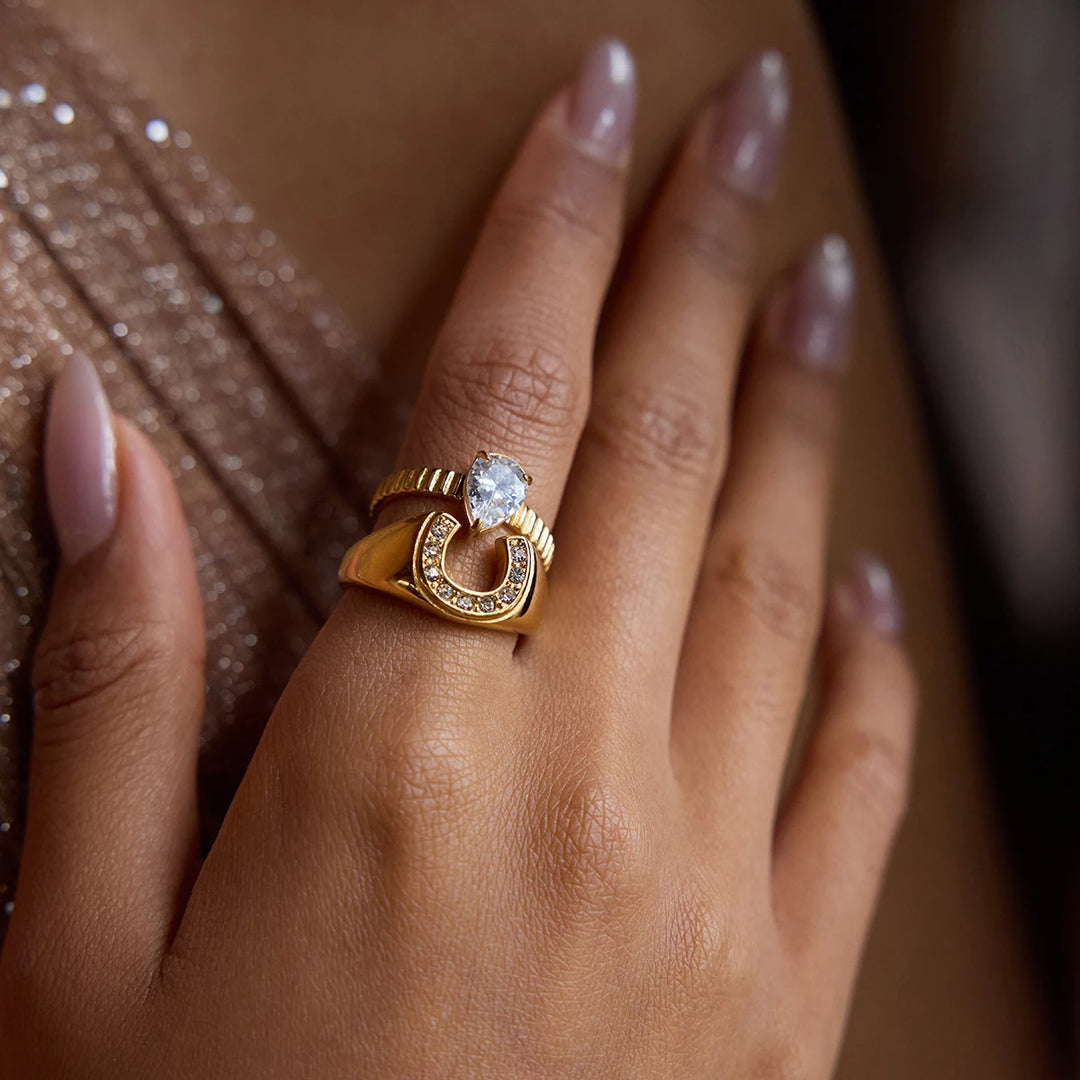 Orvyn U Shape Zircon Statement Ring
