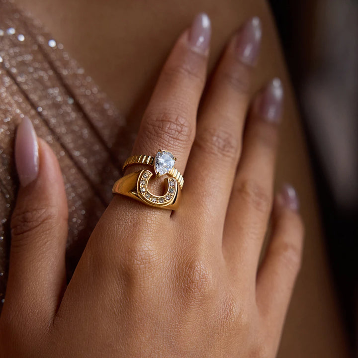 Orvyn U Shape Zircon Statement Ring