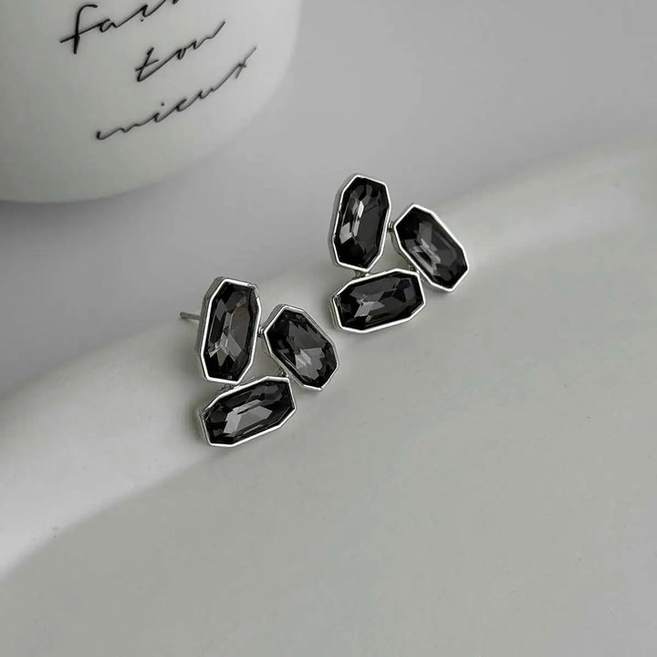 Averra Triple Crystal Stud Earrings