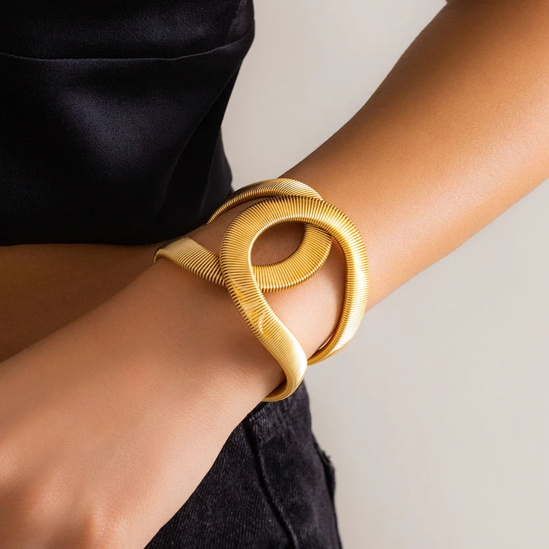Trey Sculpted Link Cuff Bracelet