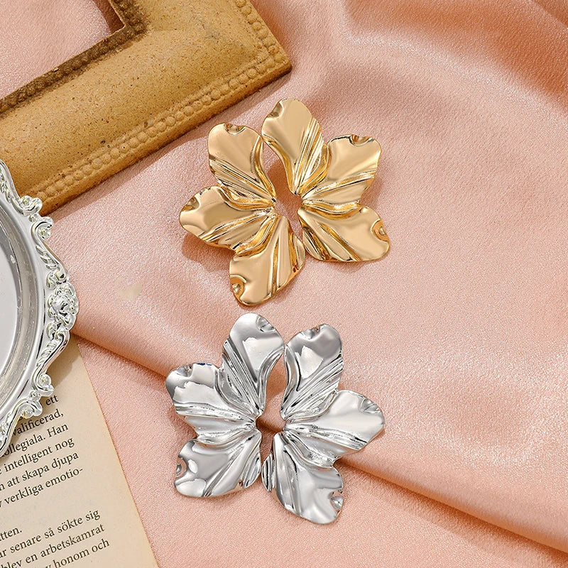 Avila Sculpted Floral Stud Earrings