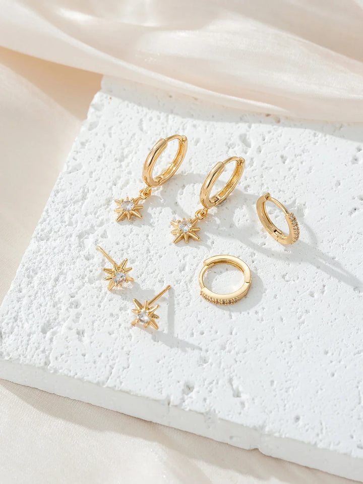 Arias Star Drop Hoop Earrings