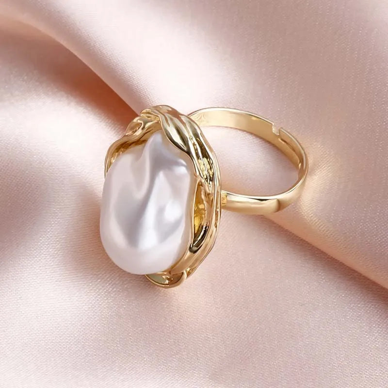 Aria Open Adjustable Pearl Ring