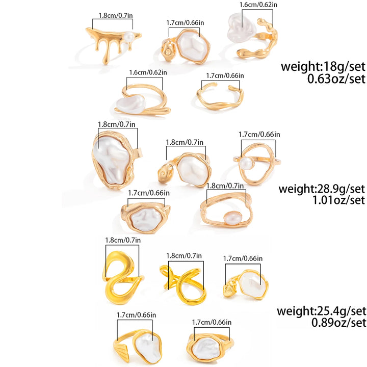 Eloria Irregular Pearl Ring Set