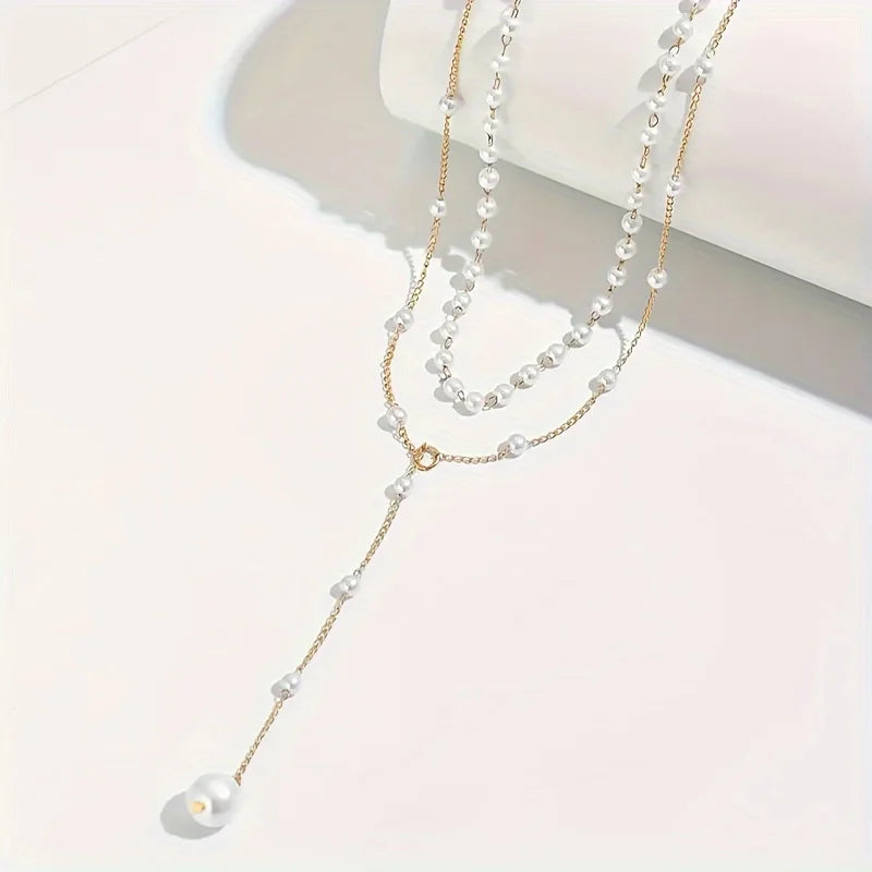 Lori Pearl Drop Layered Necklace