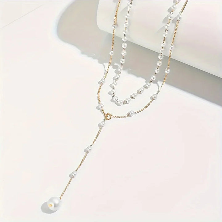 Lori Pearl Drop Layered Necklace
