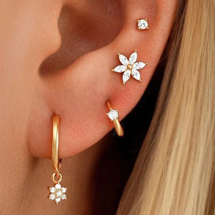 Mata Floral Star Earring Set