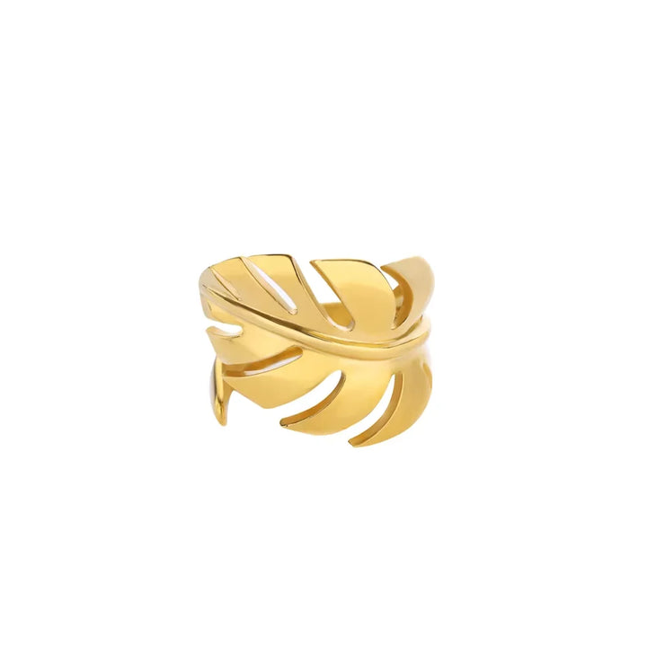 Wren Geometric Leaf Statement Ring
