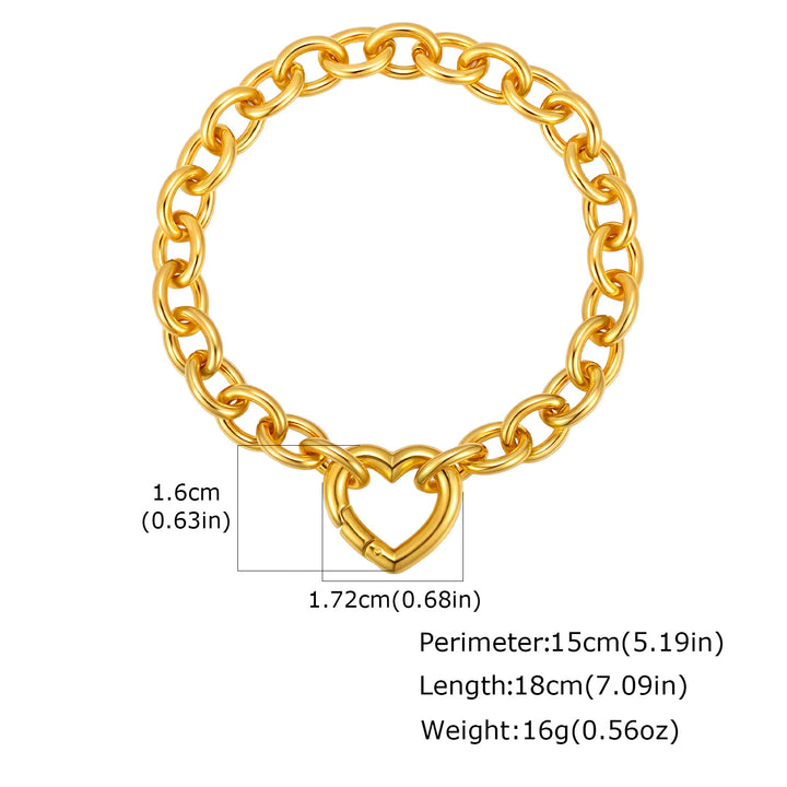 Amora Heart Link Chain Bracelet