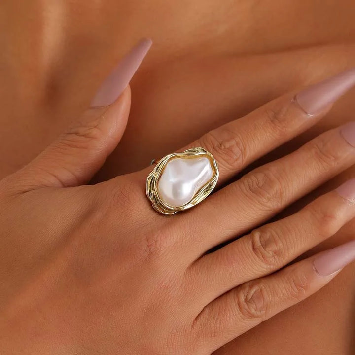 Aria Open Adjustable Pearl Ring