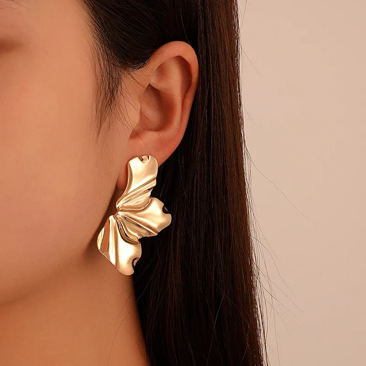 Avila Sculpted Floral Stud Earrings