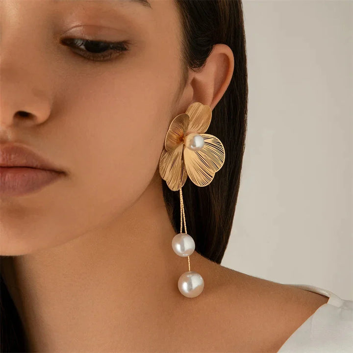 Randall Floral Pearl Drop Earrings