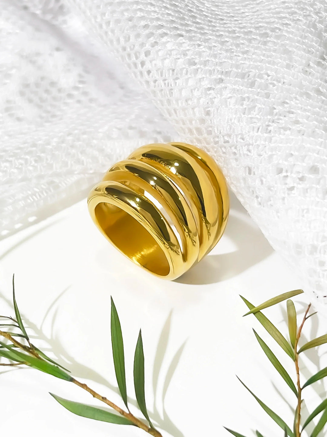 Gill Layered Band Statement Ring