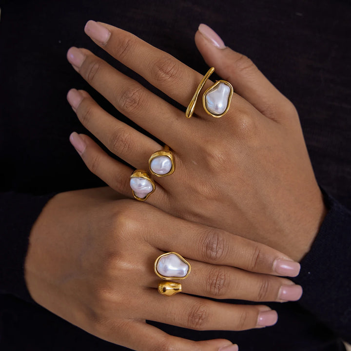 Barlina Pearl Stack Rings