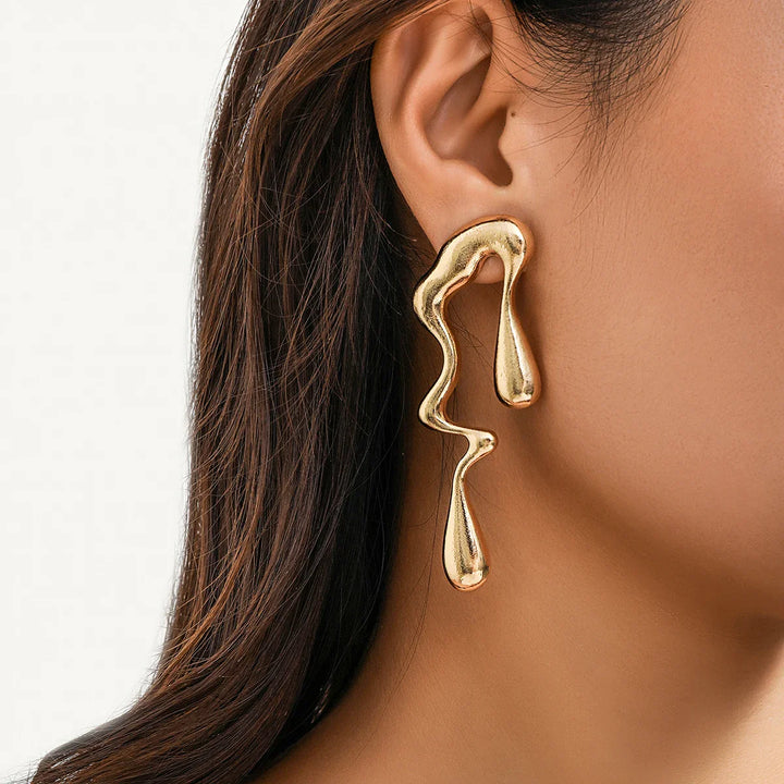 Neo Abstract Flow Drop Earrings