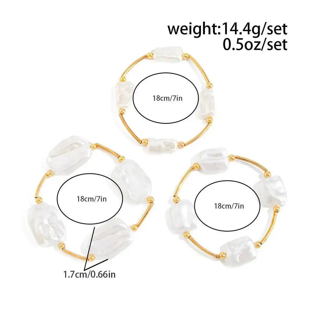 Elara Irregular Pearl Bracelet Set