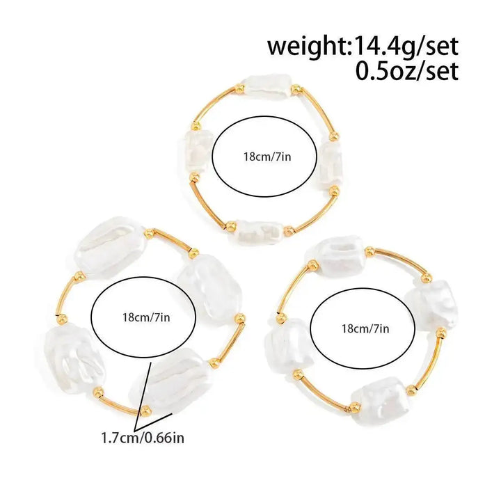 Elara Irregular Pearl Bracelet Set