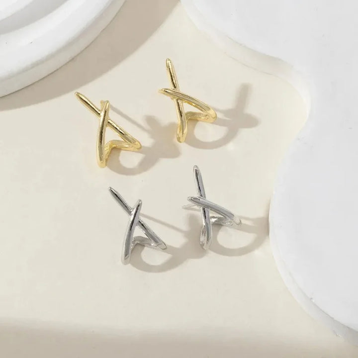 Park Cross Heart Stud Earrings