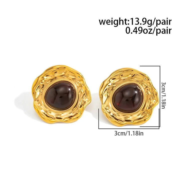 Alfie Black Stone Stud Earrings