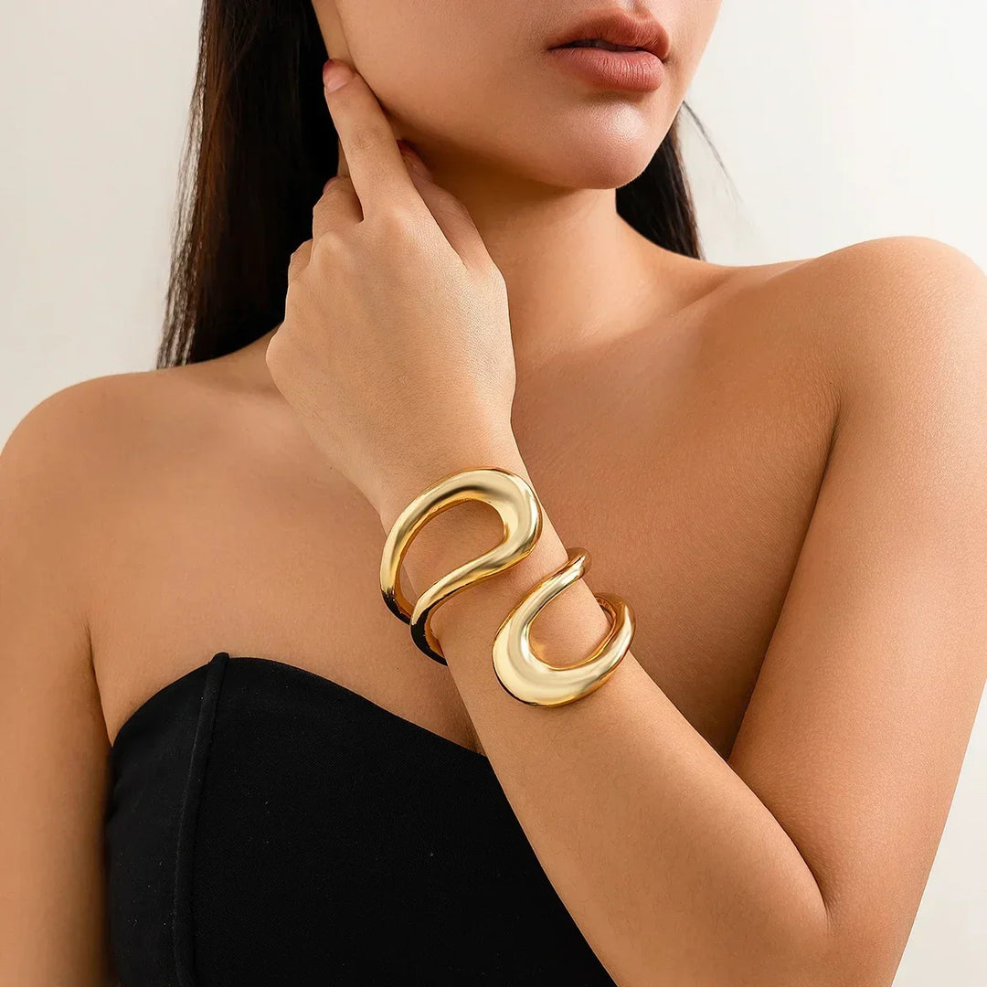 Mila Sculpted Open Cuff Bracelet