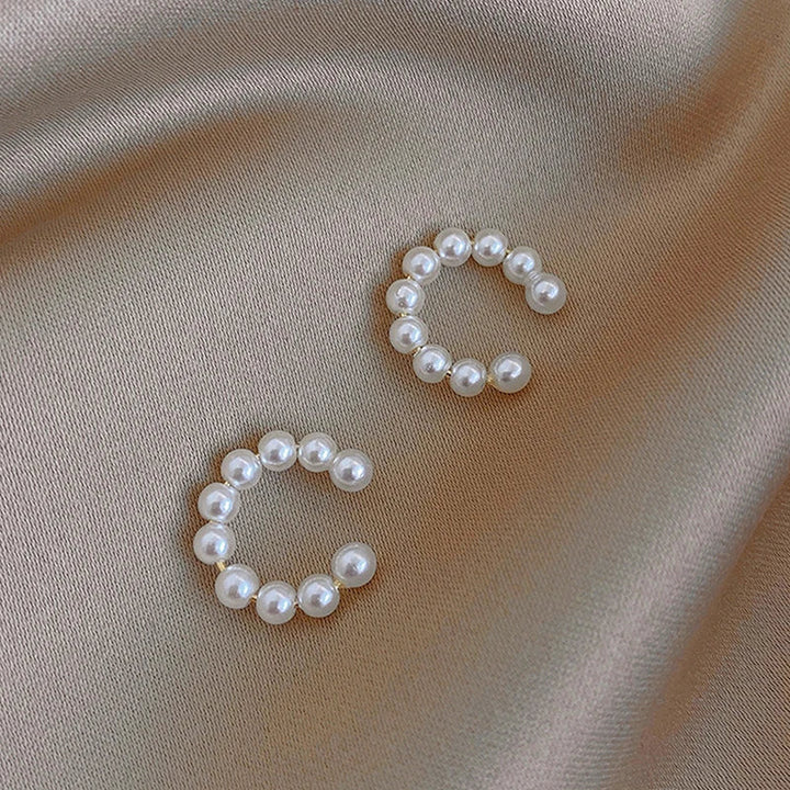 Cruz Minimal Pearl Hoop Earrings