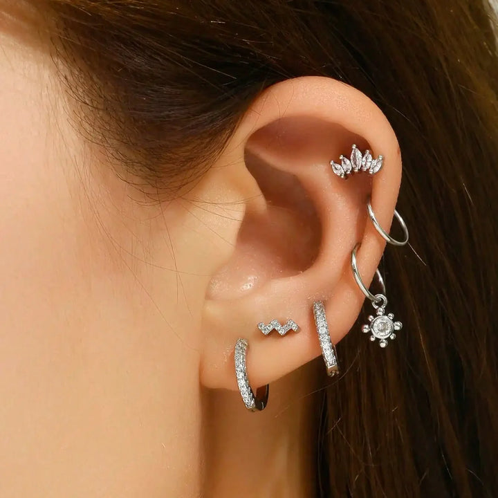 Pablo Mixed Charm Hoop Earring Set