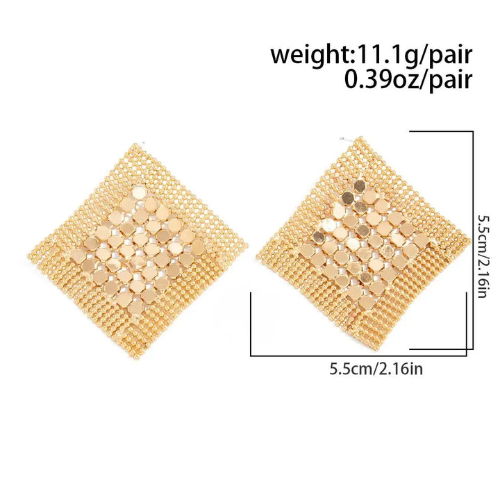 Aurelia Geometric Mesh Statement Earrings