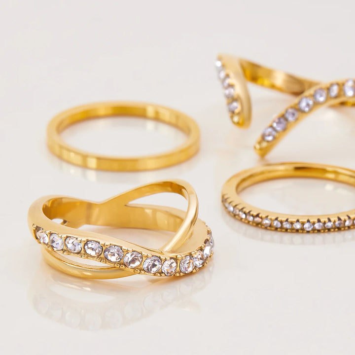 Virel X Shape Gold Ring