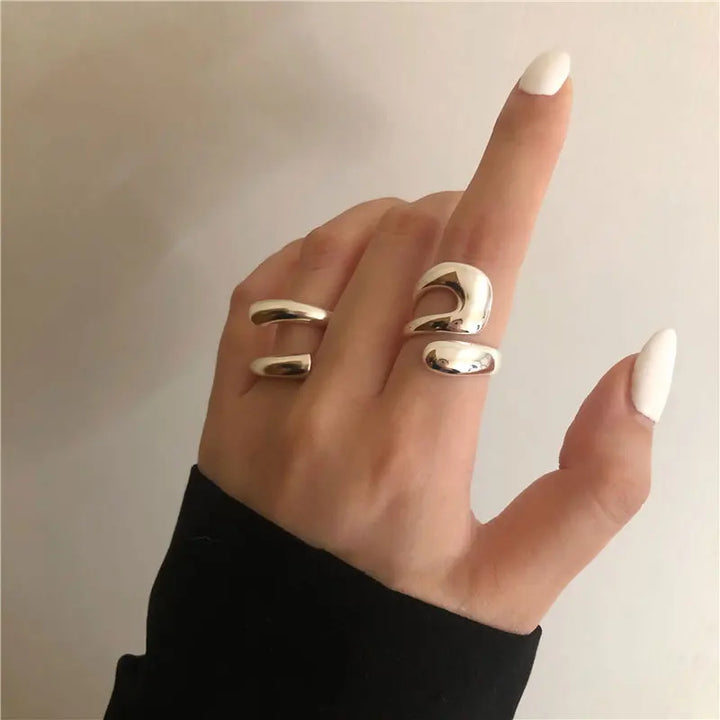 Trey Double Band Statement Ring