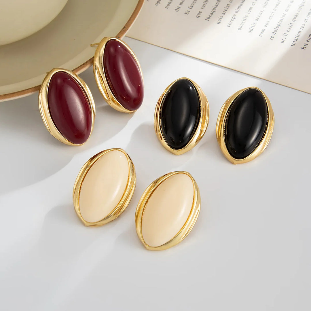 Velora Oval Stud Earrings