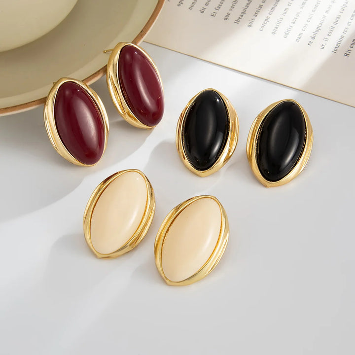 Velora Oval Stud Earrings