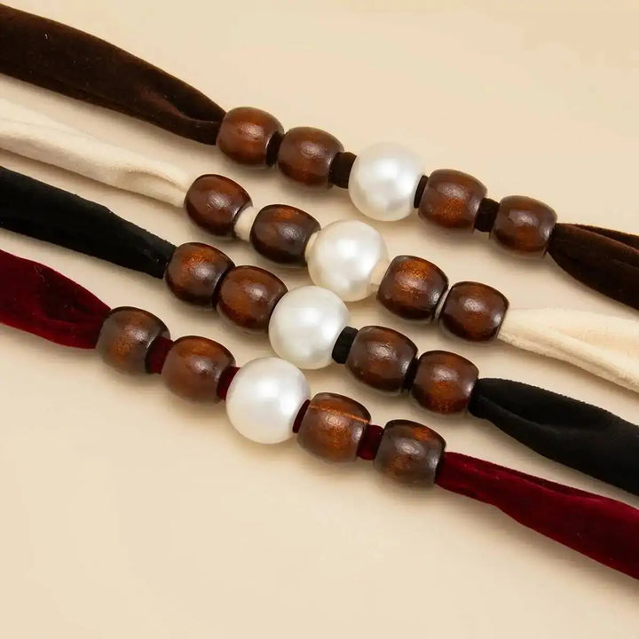Velora Wood Pearl Choker