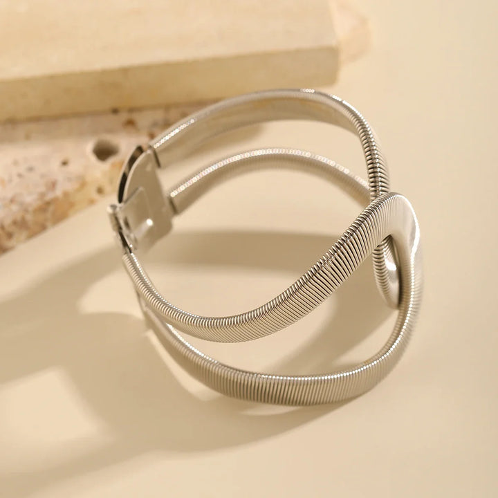 Trey Sculpted Link Cuff Bracelet